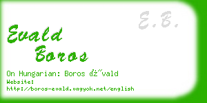 evald boros business card
